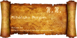 Mihályko Morgan névjegykártya